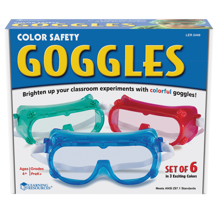 LEARNING RESOURCES Colored Safety Goggles, PK6 2449